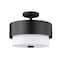 Z-Lite Counterpoint Semi Flush Mount, 2-Light, 13 In.W x 10.75 In.H, Matte Black/White 495SF13-MB - alternate 4